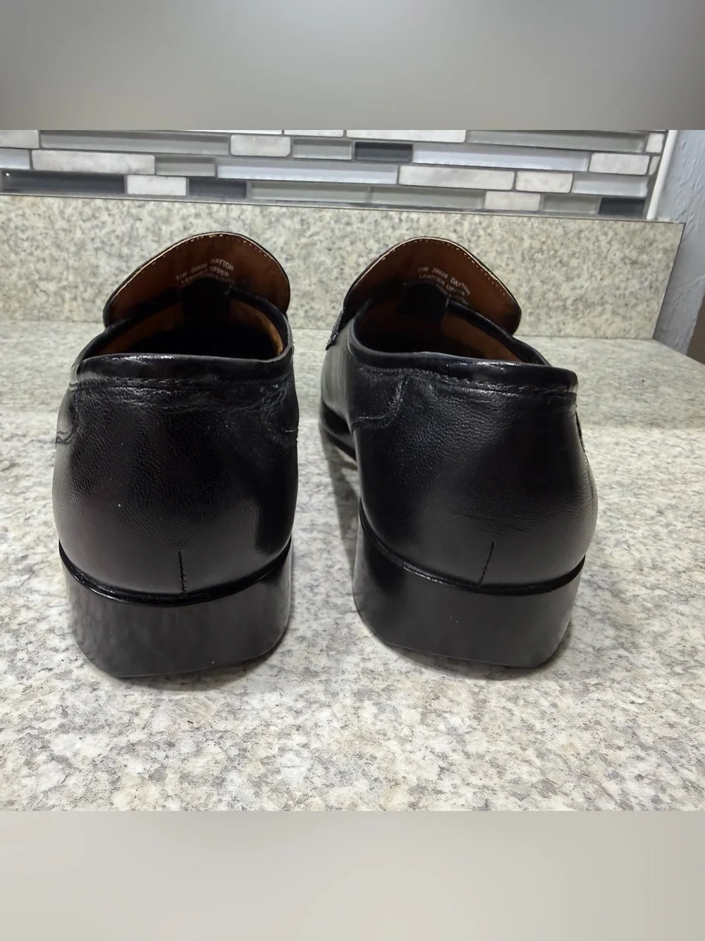 French Shriner Classic Black Leather Penny Loafers - Men's Dress Shoes size 11M